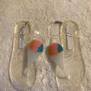Katy Perry Clear Jelly Sandals with Snow cones 🍧 NWT size 9